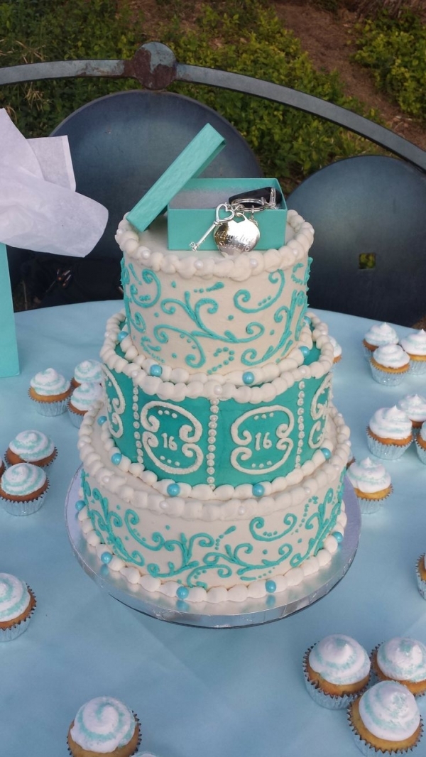 Tiffany Blue Sweet 16 Birthday Cake