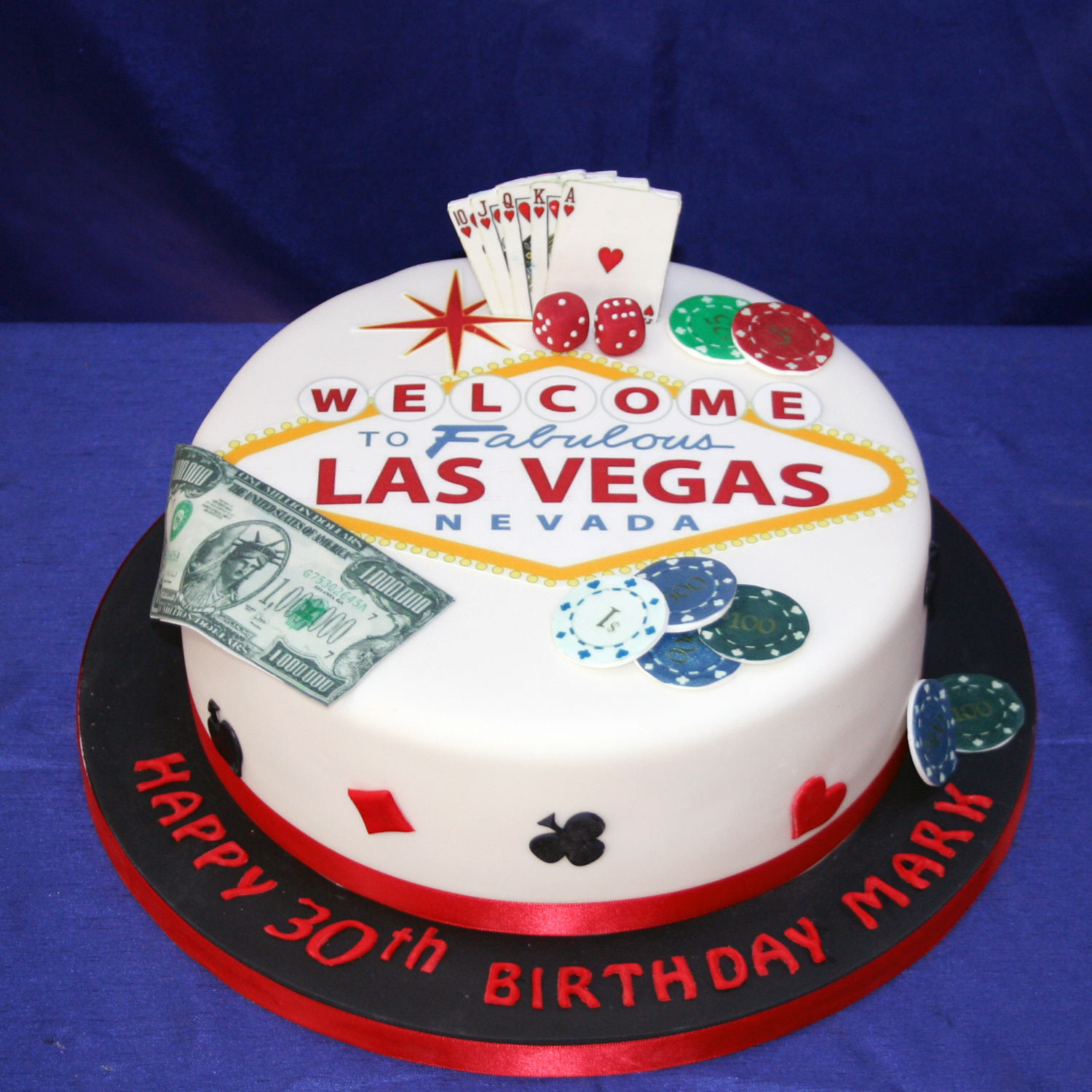 Vegas Themed Birthday Cake