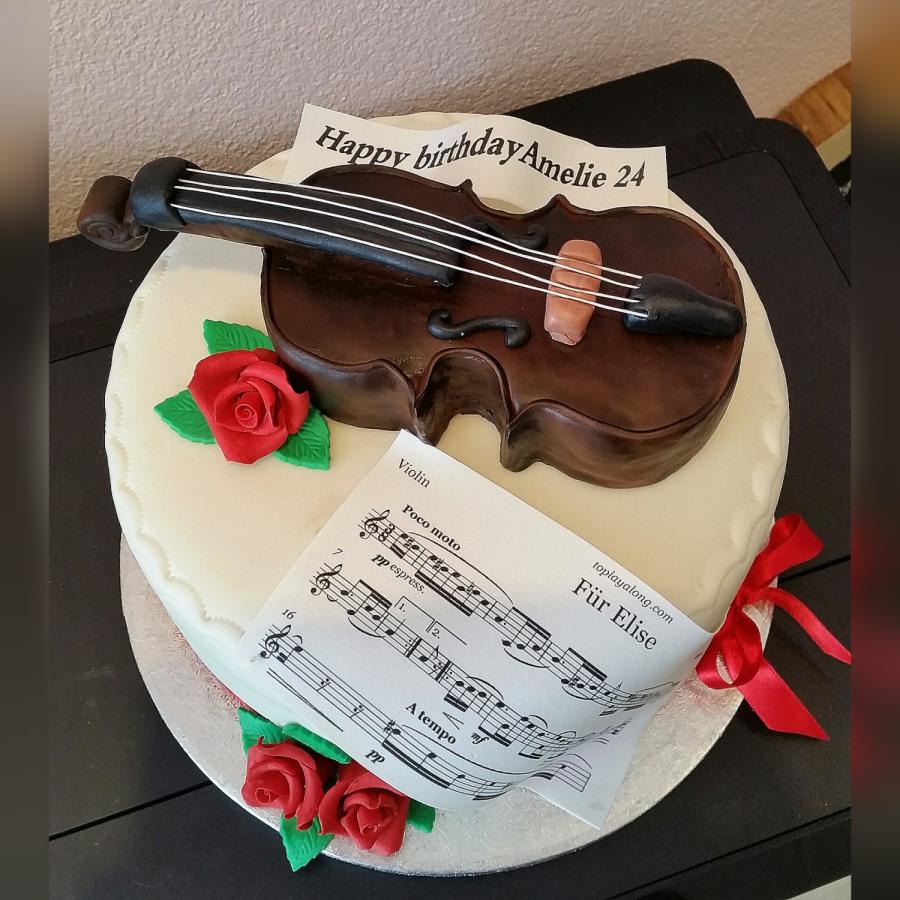 Violin Birthday Cake