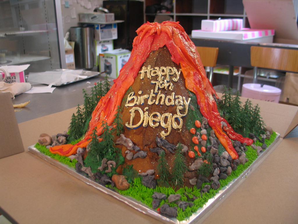 Volcano Birthday Cake