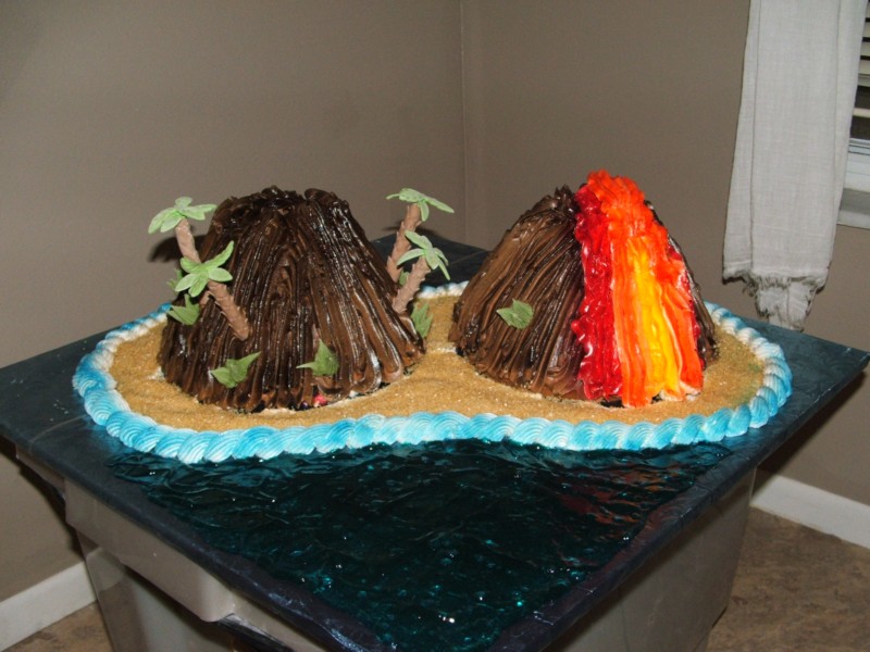 Volcano Birthday Cake