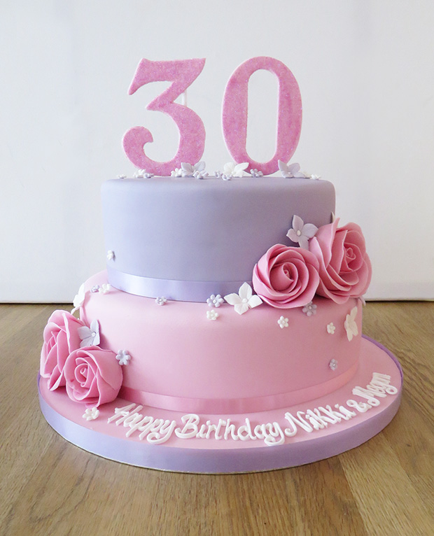 2 Tier 30th Birthday Cake