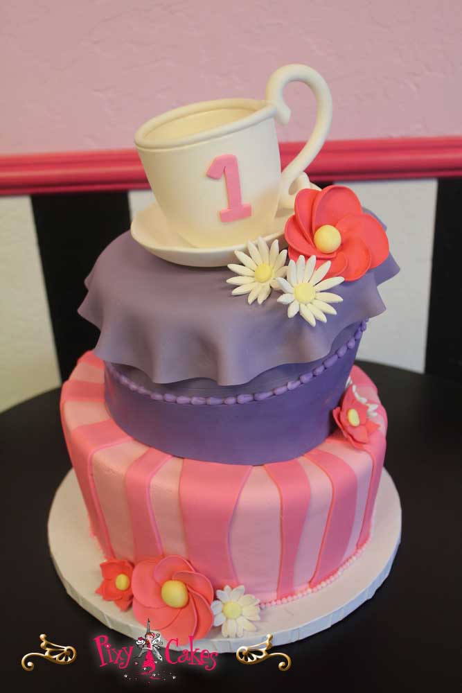 3 Tier Purple Birthday Cake