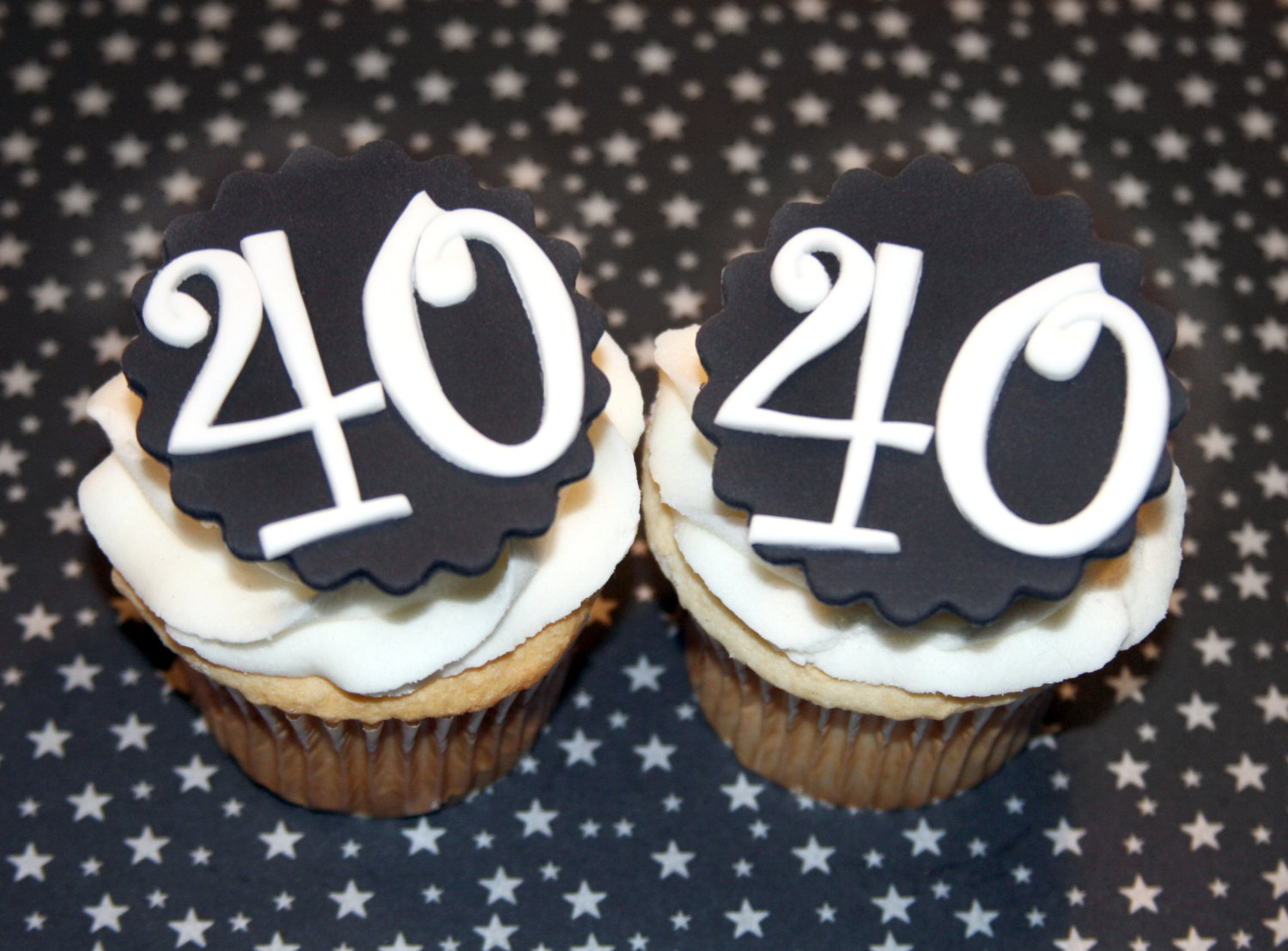 40th Birthday Cupcake Toppers