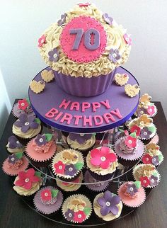 70th Birthday Cupcake Cake Ideas