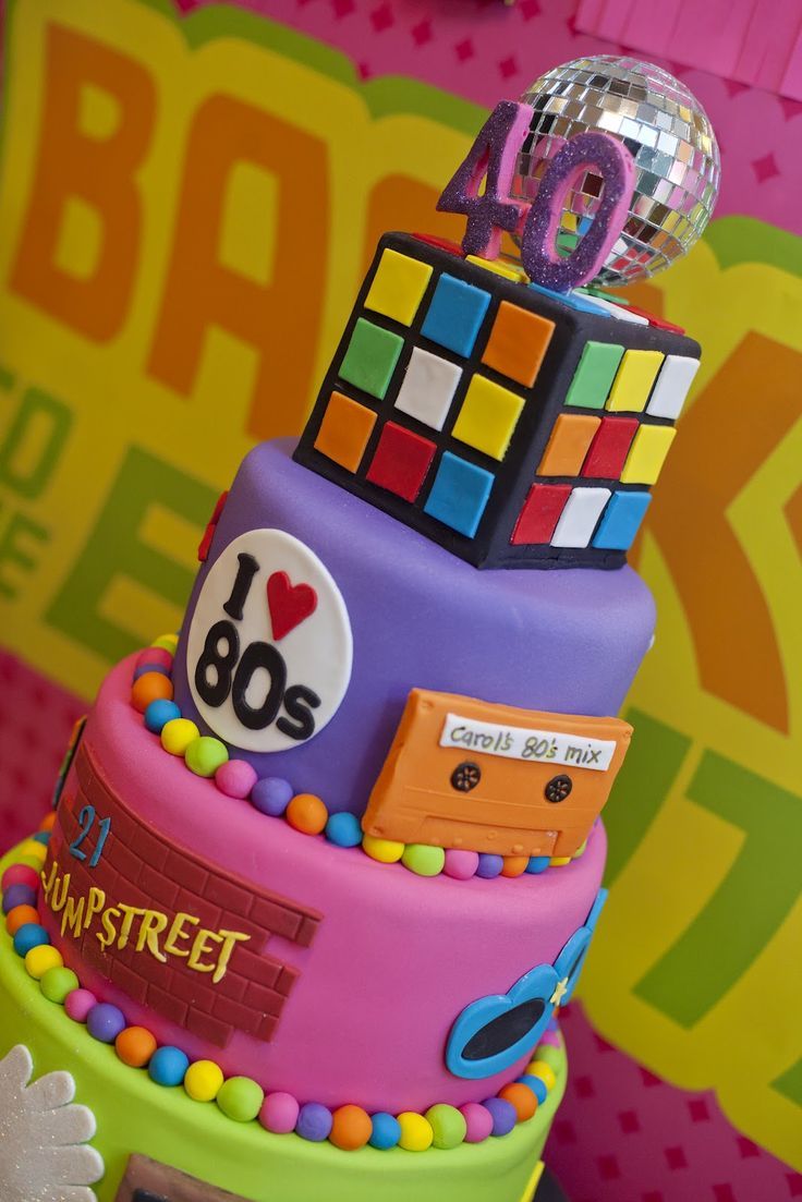 11 Photos of 80 Disco Theme Birthday Cakes