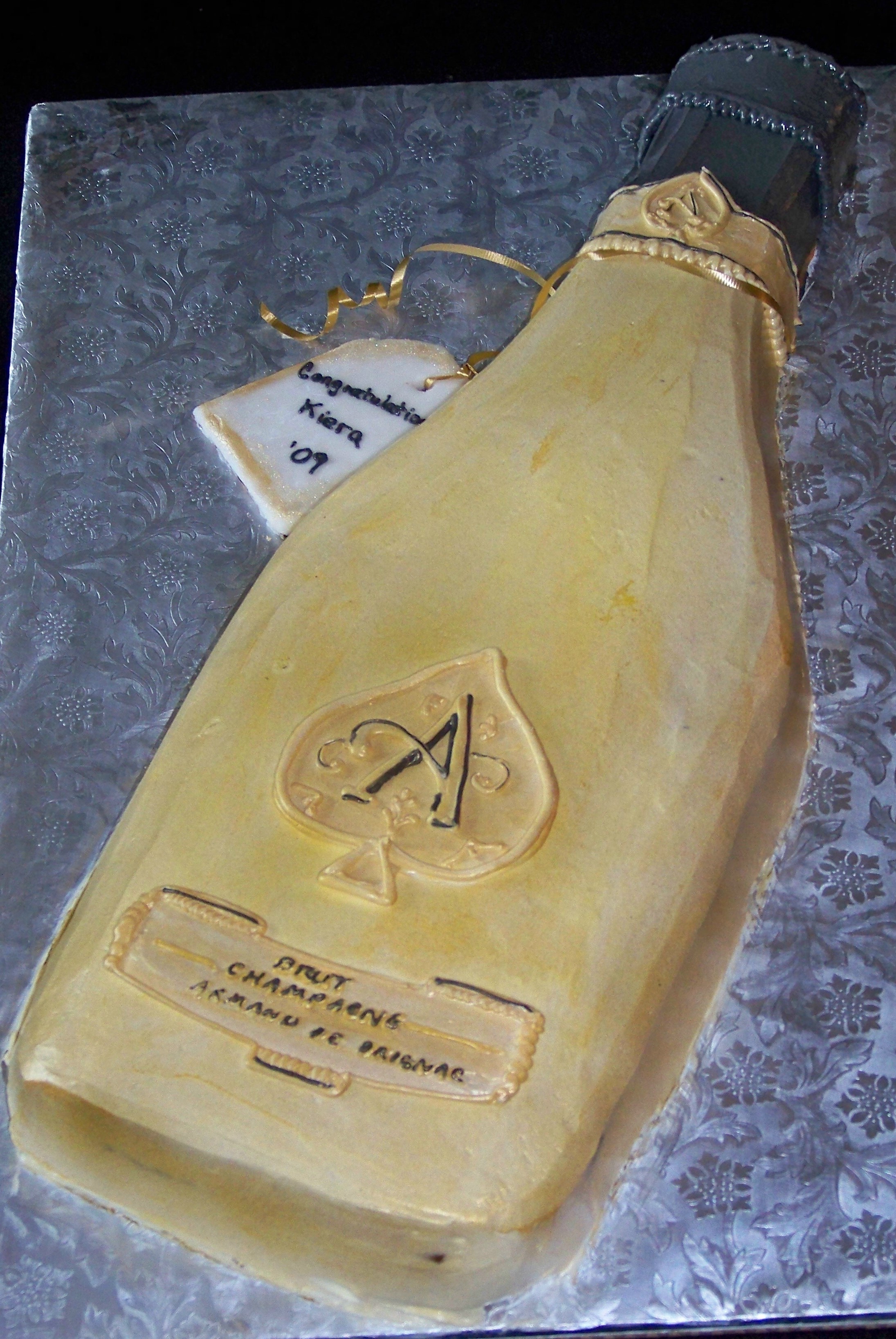 Ace of Spades Champagne Bottle Cake