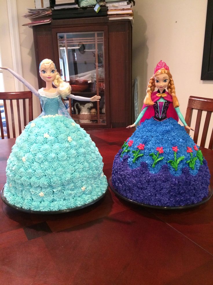 Anna and Elsa Frozen Cakes