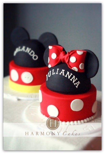 Baby Mickey and Minnie Mouse Cake