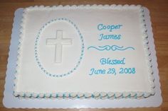 Baptism White Sheet Cake