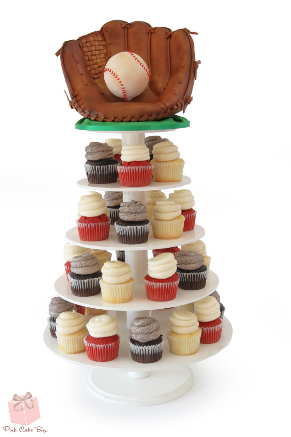 Baseball Glove Cupcake Cake