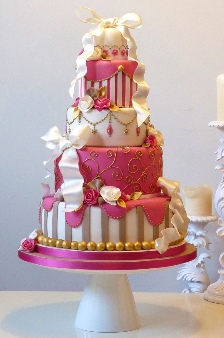 Beautiful Pink Birthday Cake