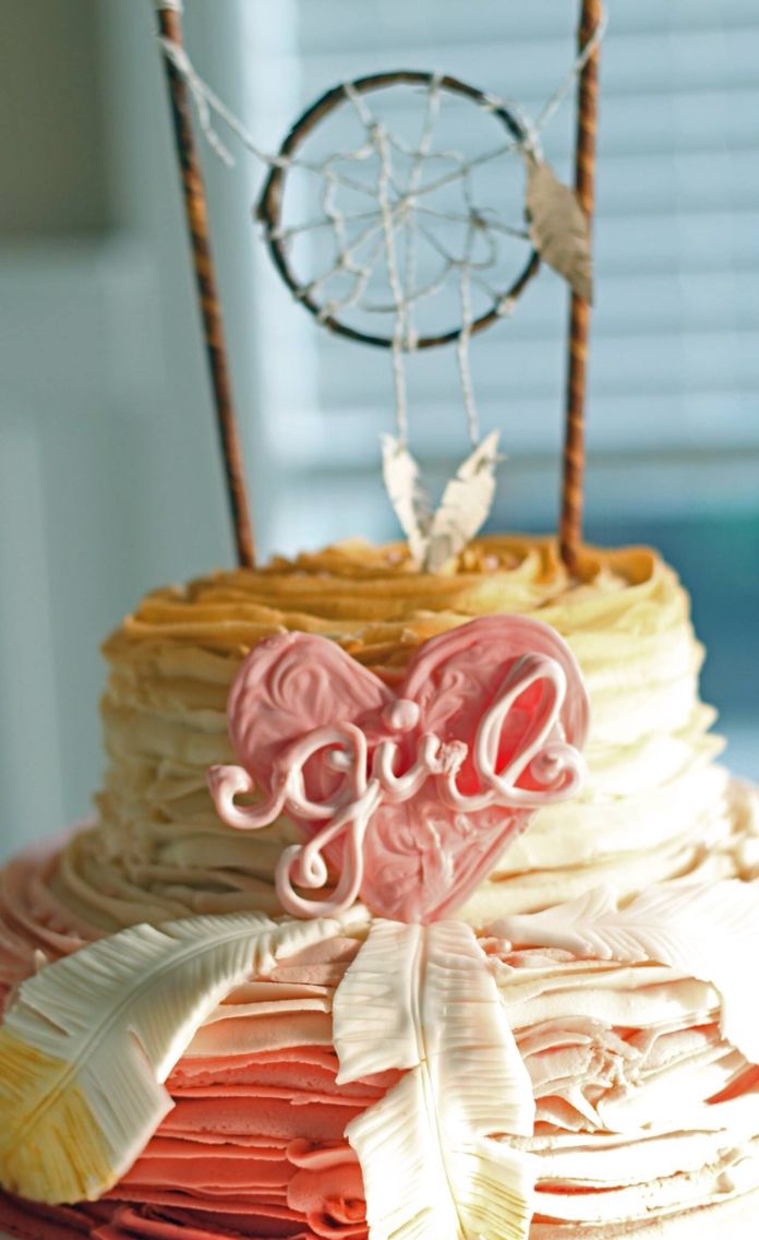 Boho Chic Baby Shower Cake