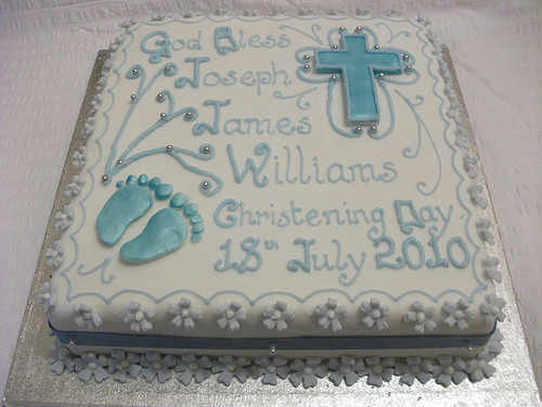 Boy Baptism Sheet Cake