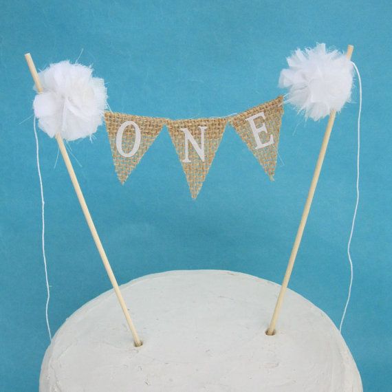 Burlap Banners for Birthday Cake