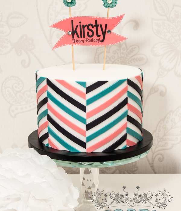 Chevron Birthday Cake