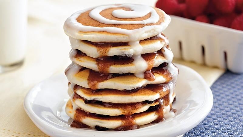 5 Photos of Perfect Cinnamon Roll Pancakes In Stacks