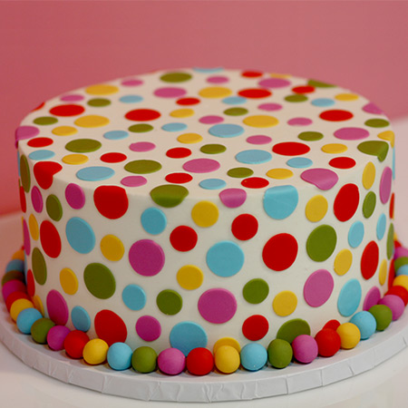 Colorful Polka Dot Birthday Cake