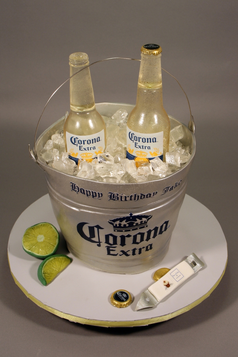 Corona Beer Bucket Bottle Birthday Cake
