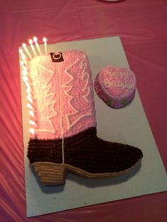 Cowgirl Boot Birthday Cake