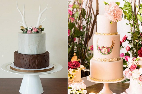 Deer Antler Wedding Cake