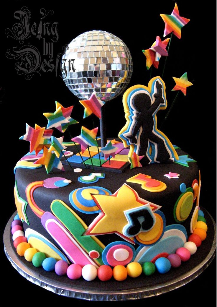 Disco Themed Birthday Cake