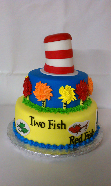 Dr. Suess Cat in the Hat Book Cake