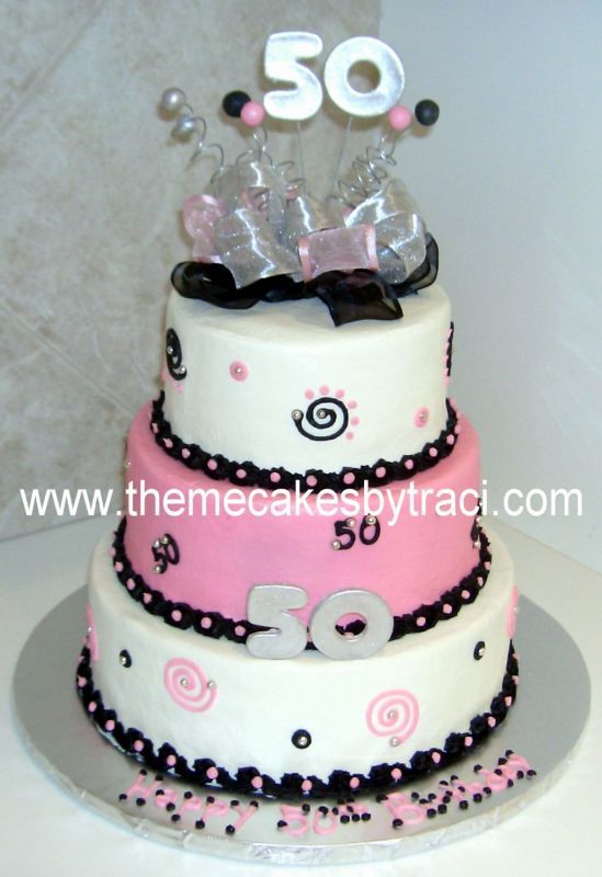 Elegant 50th Birthday Cakes for Women