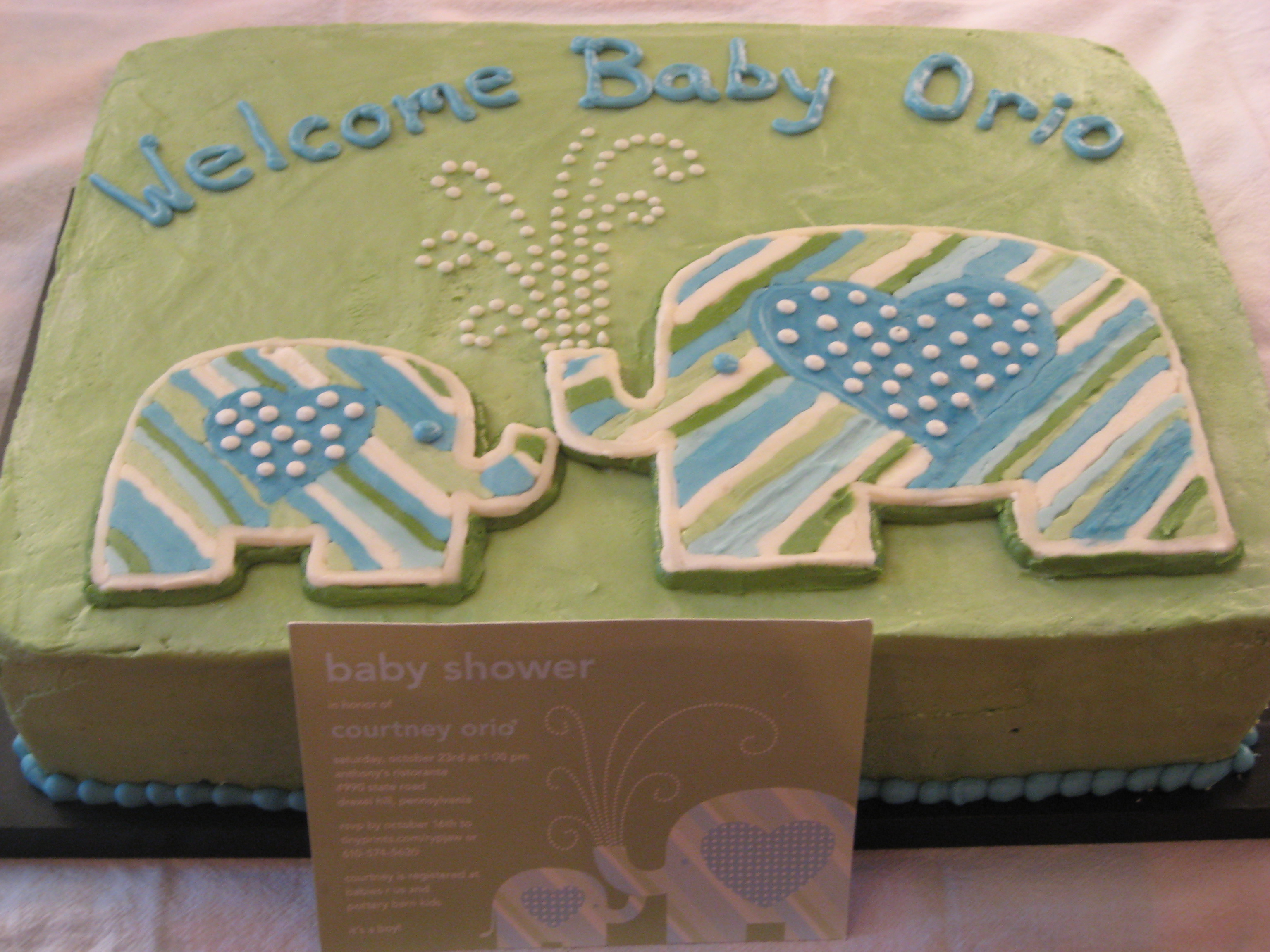 Elephant Baby Shower Cake