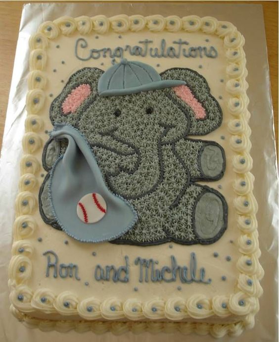 Elephant Baby Shower Sheet Cake