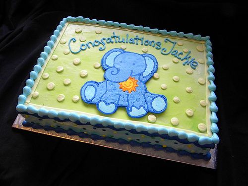 Elephant Baby Shower Sheet Cake