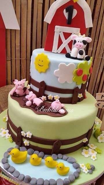 Farm Birthday Party Cake