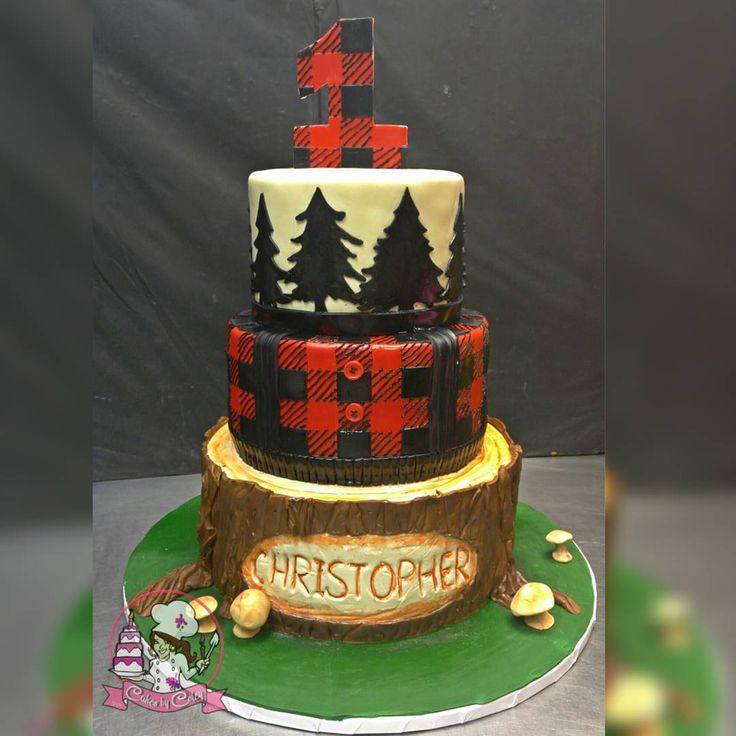 First Birthday Cake Lumberjack