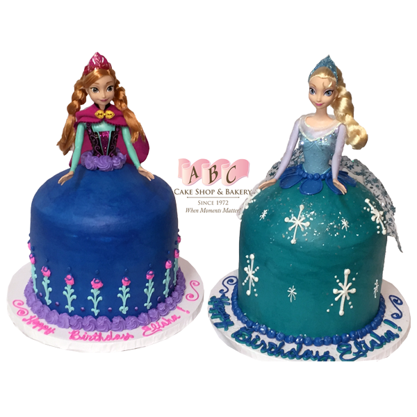 Frozen Anna and Elsa Doll Cakes