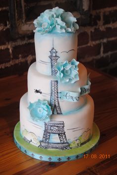 Girls Paris Birthday Cake