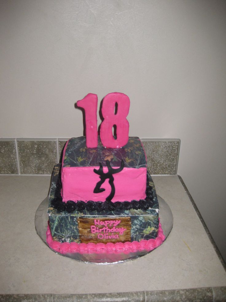 Girls Pink Camo Birthday Cake