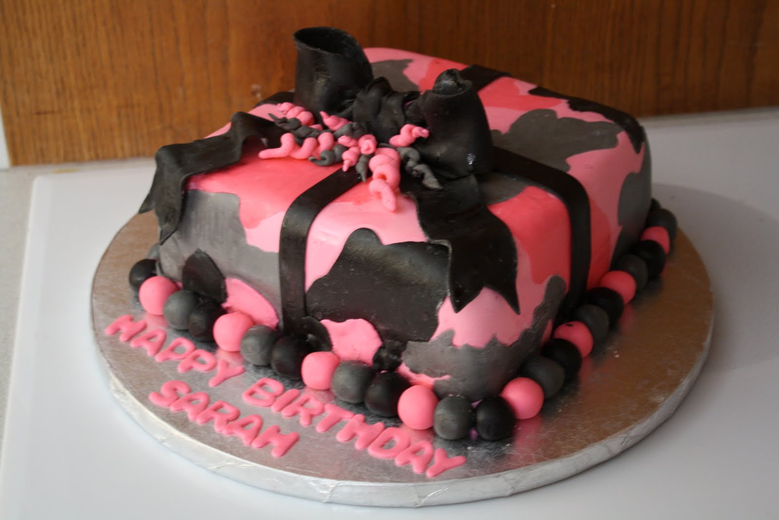 Girls Pink Camo Birthday Cake