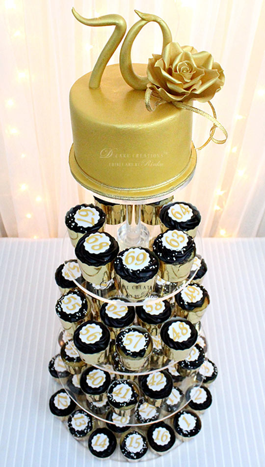 Gold 70th Birthday Party Cake Ideas