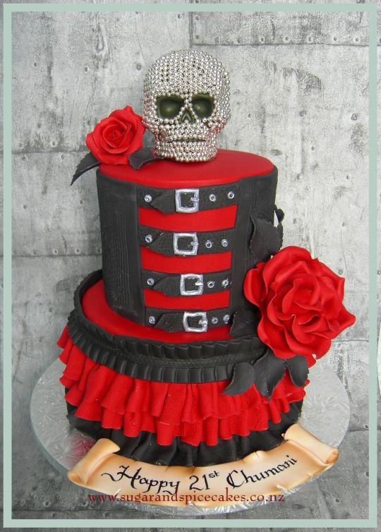 Gothic Skull Birthday Cake