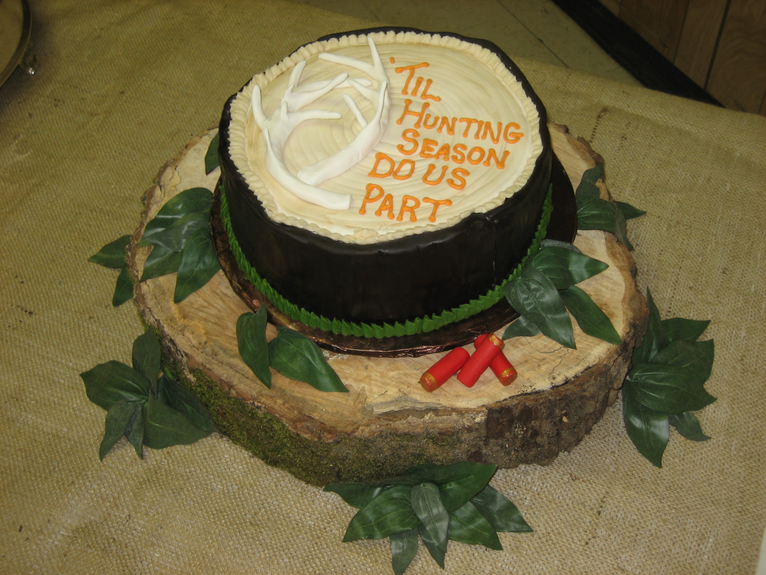 Grooms Cake with Deer Antlers