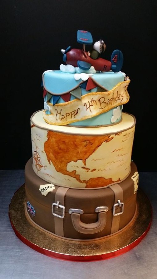 Happy Birthday Cake Travel Theme