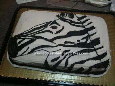 Homemade Zebra Birthday Cake