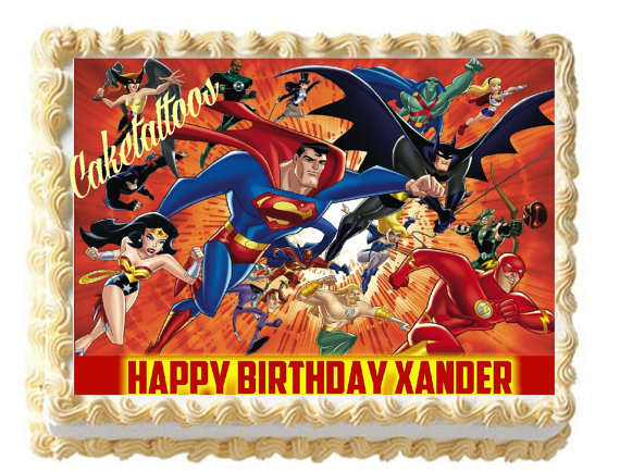 10 Justice League Sheet Cakes Photo Justice League Birthday Cake Toppers Justice League 7941