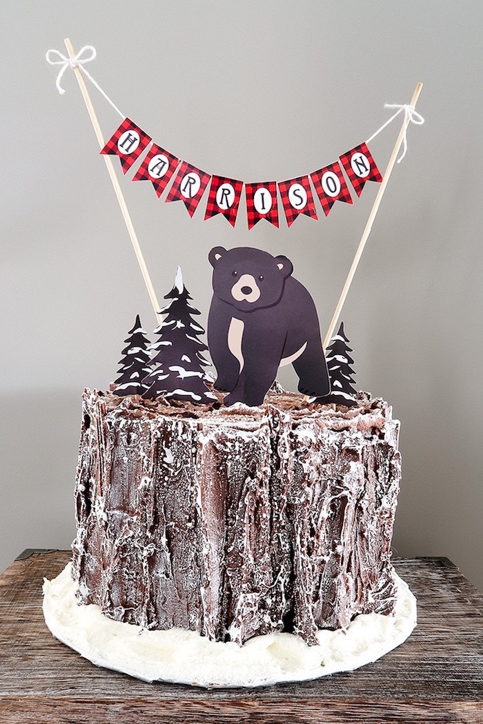 Lumberjack Birthday Party Cake