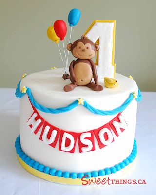 Monkey First Birthday Cake