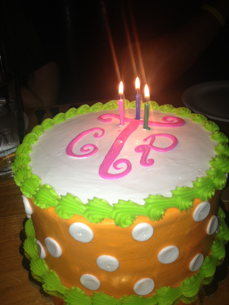 Monogrammed Birthday Cake