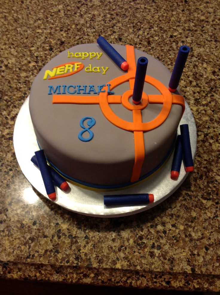 Nerf Gun Birthday Party Cake