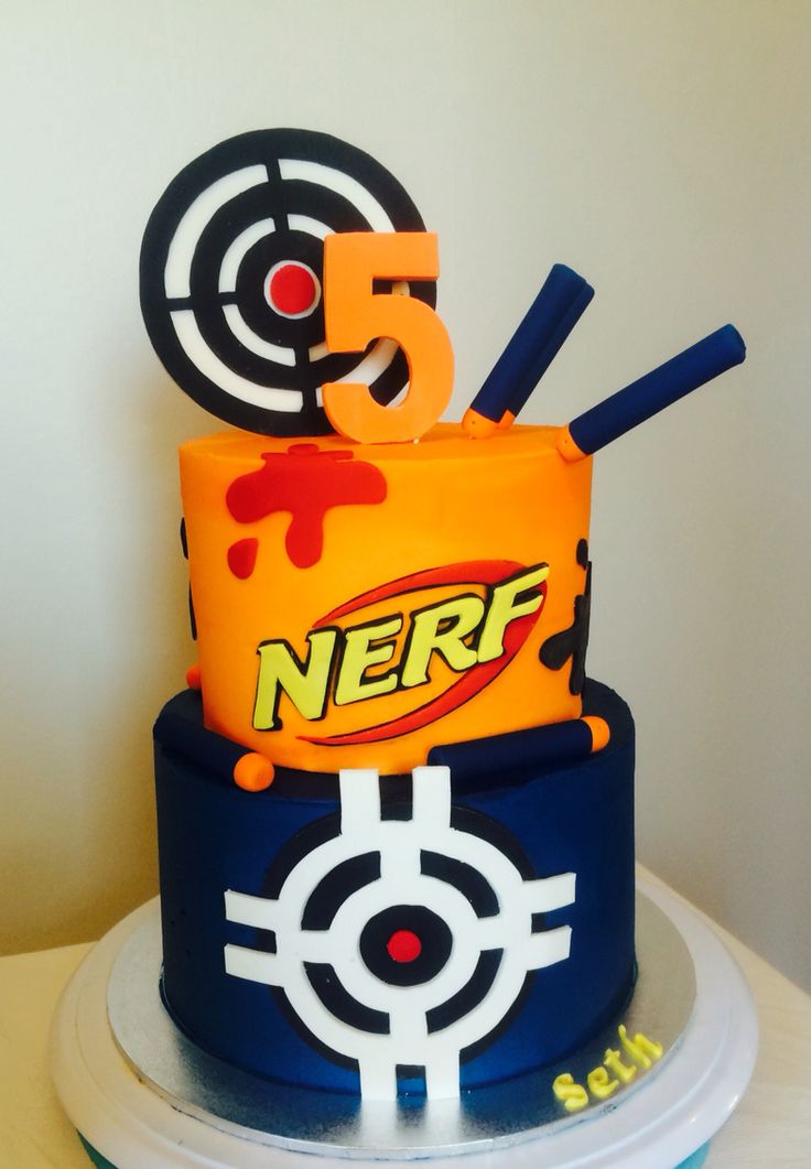 Nerf Gun Birthday Party Cake