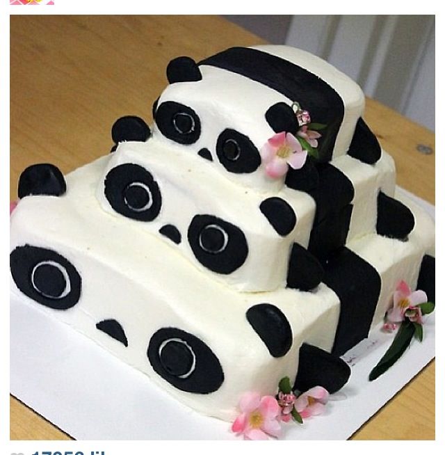 11 Photos of Panda Themed Birthday Party Cakes