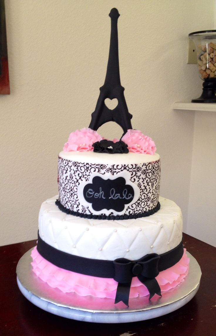 Paris Themed Birthday Cake